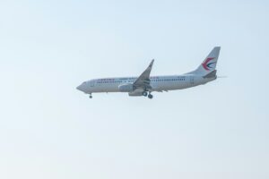 A passenger airplane flying in the sky