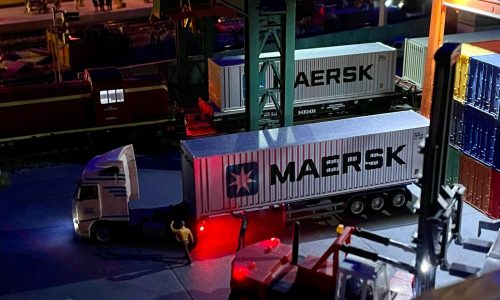 a truck that is sitting in the street