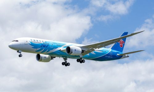 A china southern airlines boeing 787 dreamliner flying