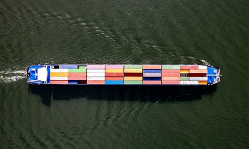 a large container ship in a body of water